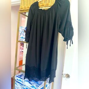 Black Dress with Lace Detail